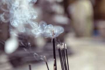 white smoke on brown wooden table
